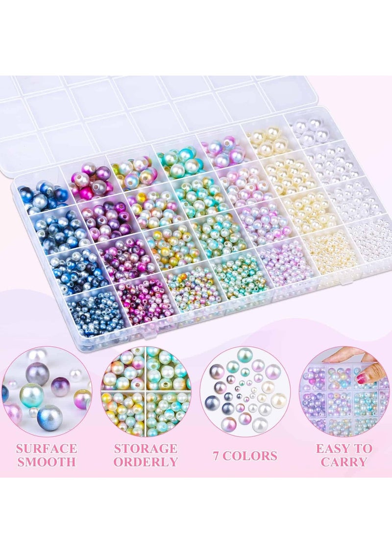 سيلكفكس 2200PCS لؤلؤة الخرز ، 4/6/8 / 10mm لؤلؤة فضفاضة للحرف اليدوية مع ثقوب لصنع المجوهرات - Image 4