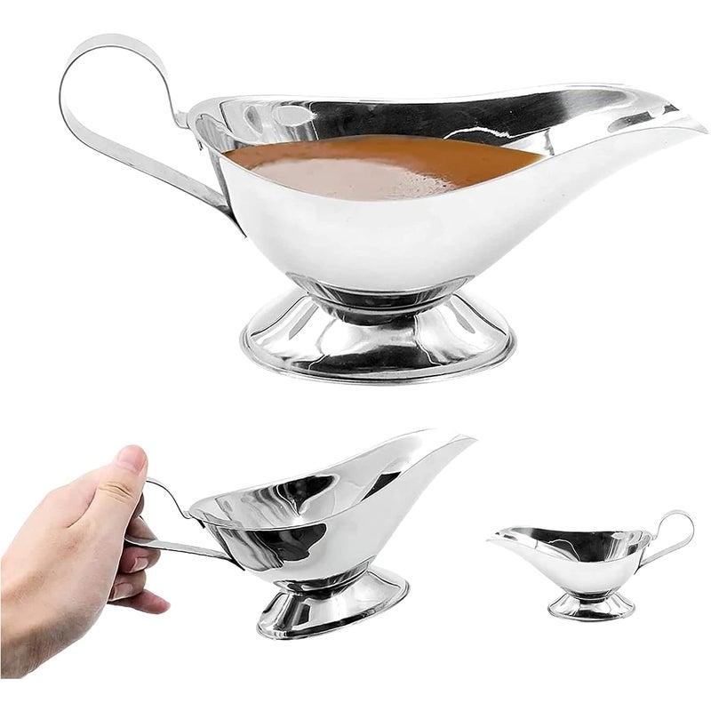 Bridge2shopping Bridge2shopping Stainless Steel Elegant Gravy Server with Classic Lip 90 ML  - Image 2