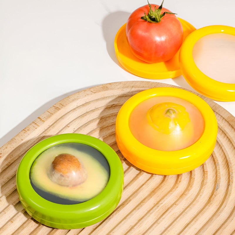 Silicone Fruit and Vegetable Storage Containers - Discover the 4 Pack Set that Enhance Your Fridge Organization, Preserve the Freshness of Fruit and Vegetables While Avoiding Damage. - Image 3