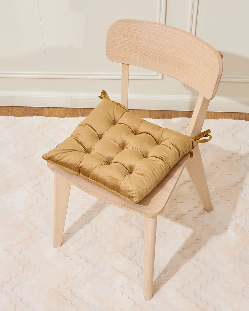 REDTAG Tan Velvet Chair Pad