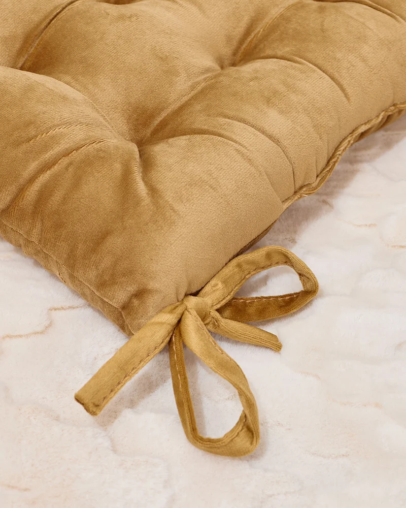 REDTAG Tan Velvet Chair Pad