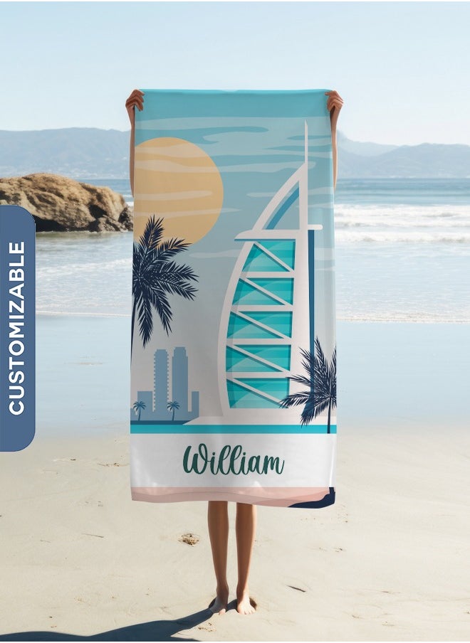 Share the Love Personalised Beach Towel - Burj al Arab Printed Towel(70x140cm)  - Image 1
