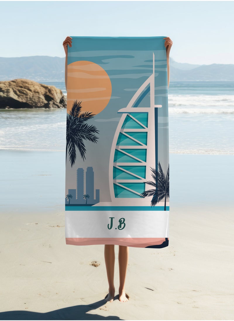 Share the Love Personalised Beach Towel - Burj al Arab Printed Towel(70x140cm)  - Image 2