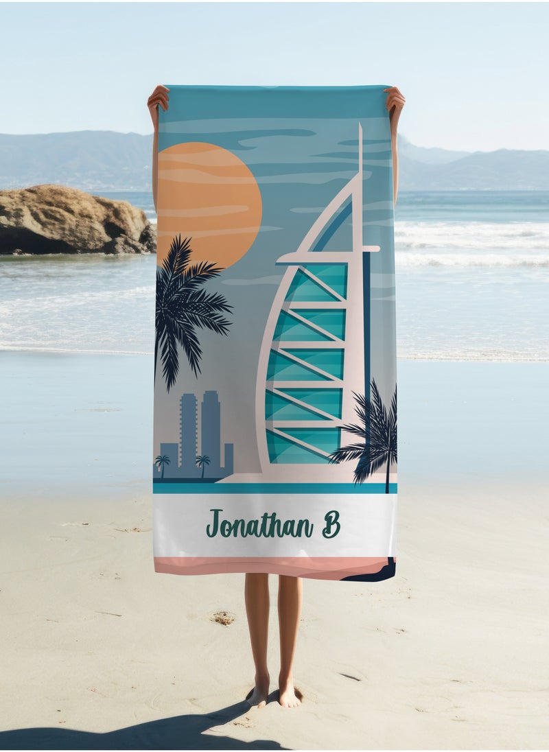 Share the Love Personalised Beach Towel - Burj al Arab Printed Towel(70x140cm)  - Image 3