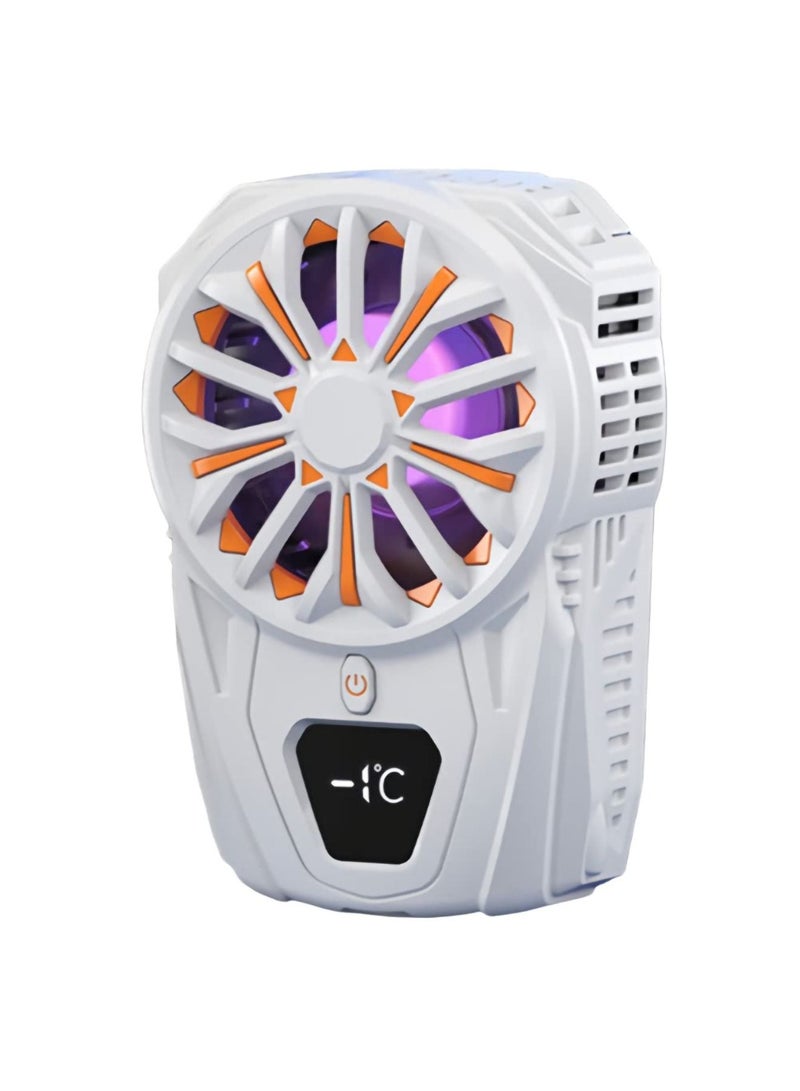 Captaintech Phone Cooler For Gaming, Cell Phone Cooling Fan for iPhone Samsung and Moto Smartphone, Mobile Phone Radiator for Gaming and Movies, LED Temperature Display Battery/USB Powered - Image 1