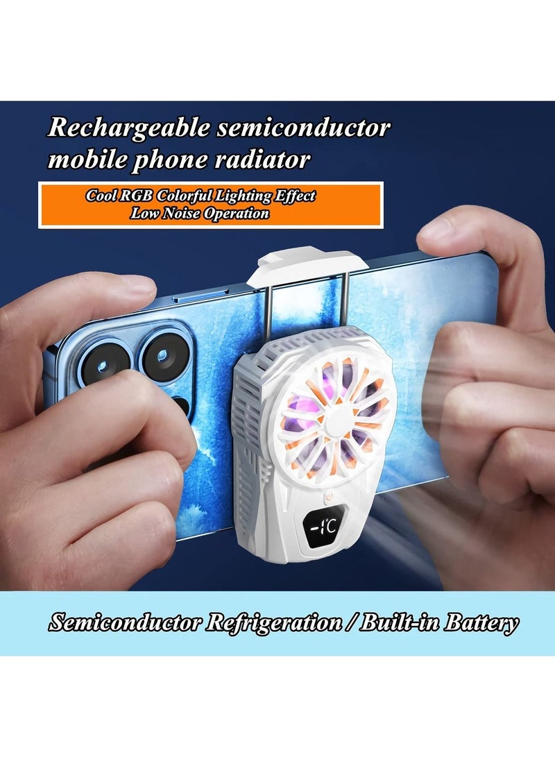 Captaintech Phone Cooler For Gaming, Cell Phone Cooling Fan for iPhone Samsung and Moto Smartphone, Mobile Phone Radiator for Gaming and Movies, LED Temperature Display Battery/USB Powered - Image 3