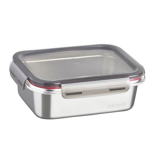 Celltone Fridge to Oven Microwave Safe Stainless Steel Reusable Food Storage Containers with Leak-Proof and Airtight Lids (Rectangle 1300 ML) - Image 1