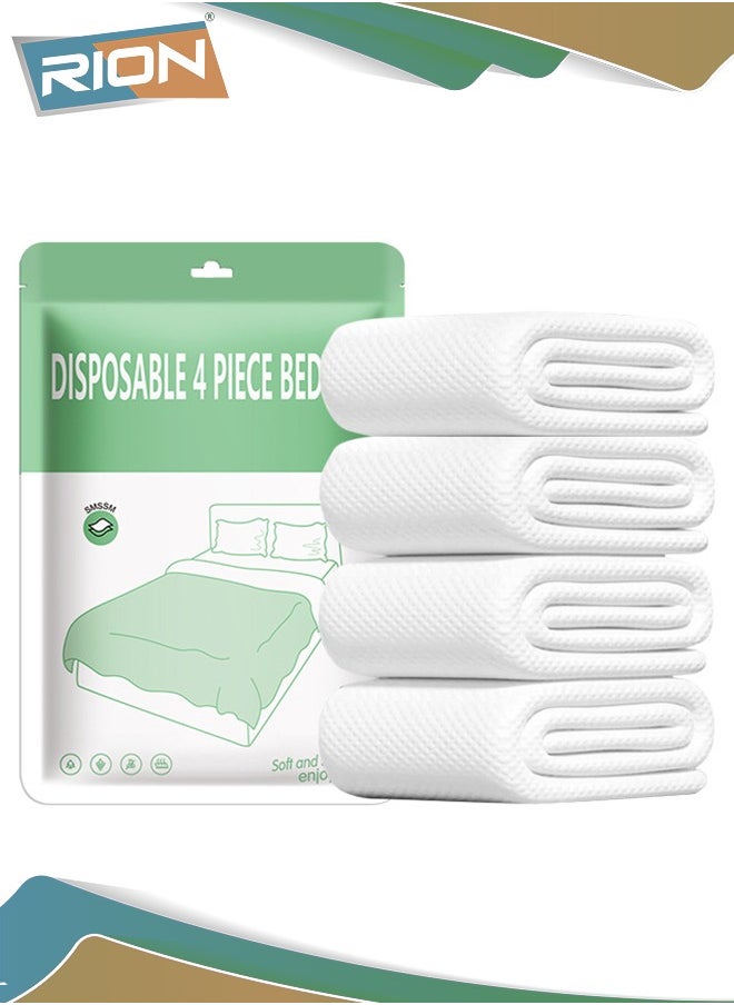 RION Travel Safe Disposable Cover Sheets for Travel, Disposable Bed Sheet, Disposable Duvet, Comforter Cover, Disposable Pillowcases, Perfect for Hotels & Trips  - Image 1