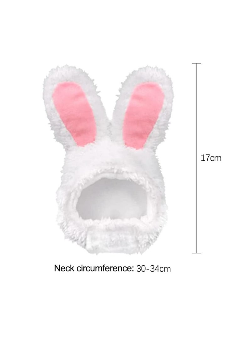 erorex Cute Cat Hat,Adjustable Headwear for Small Kitten Puppy,Cat and Dog Party Costume,Cartoon Pet Plush Hat,For Halloween Christmas Easter Accessories (white rabbit) - Image 5