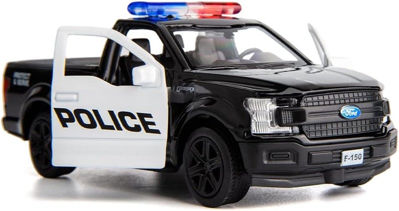 BDTCTK Globally trusted affordable quality 1/36 Scale Compatible for Ford F150 Pickup Truck Police Car Model, Zinc Alloy Die-Cast Pull Back Vehicles Kid Toys for Boy Girl Gift (Black) Field tested quality - Image 1