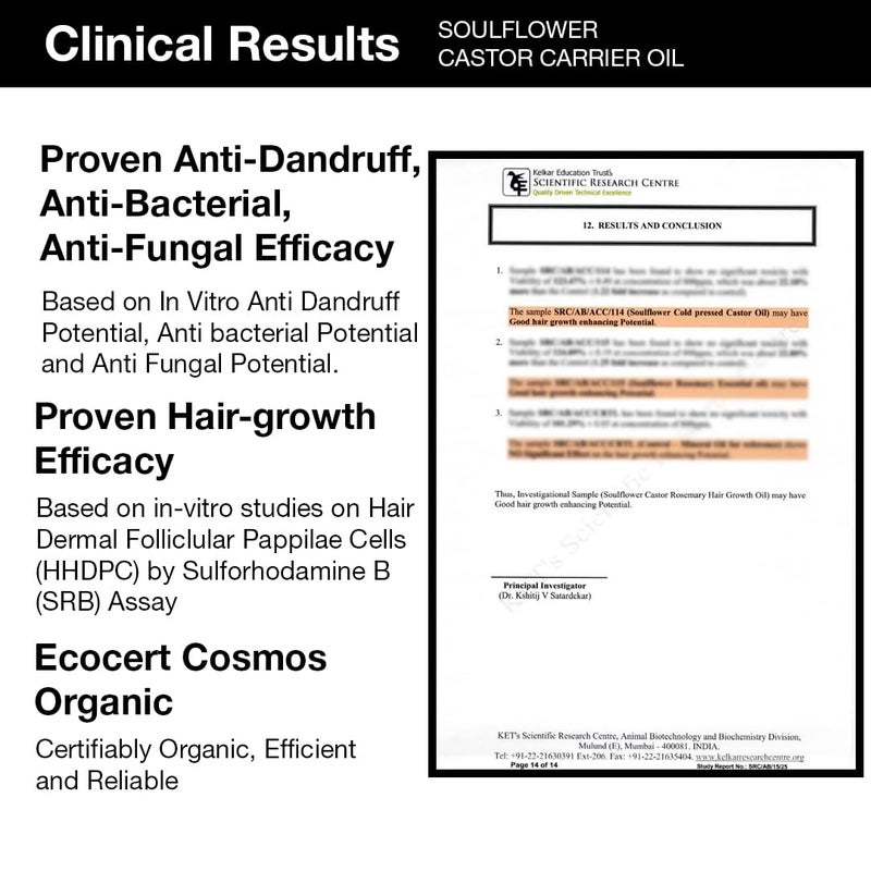 Soulflower Soulflower Castor Oil for Hair Growth Hair Fall Control Moisturizing Skin Nourishment 100 Pure Natural Cold Pressed Ecocert Cosmos Organic Certified Pack of 2 225ml Each - Image 5