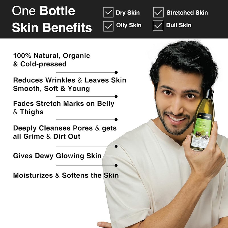Soulflower Soulflower Castor Oil for Hair Growth Hair Fall Control Moisturizing Skin Nourishment 100 Pure Natural Cold Pressed Ecocert Cosmos Organic Certified Pack of 2 225ml Each - Image 3