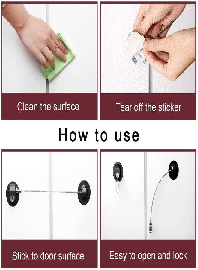 Matiko Fridge Lock, 1 Pack Refrigerator Lock for Kids with Keys, Child Locks for Cabinets, Drawers, Refrigerator, Oven, Toilet, Adhesive Cabinet Locks Childproof Black - Image 4