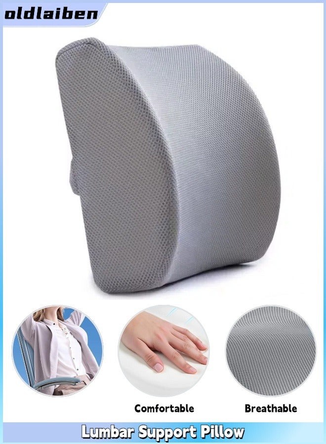 oldlaiben Ergonomic Lumbar Support Pillow Helps Relieve Lower Back Pain Improves Posture Fits Most Seats Breathable Mesh Washable Cover, Back Cushion for Chair, Car, Couch, Ideal for Gaming and Desk Chairs - Image 1