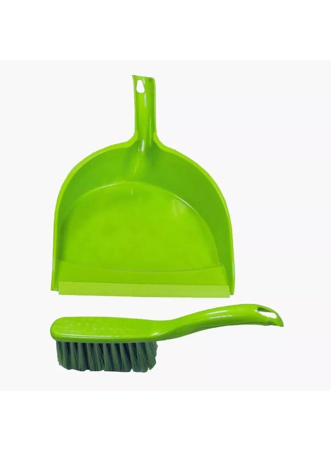 Dustpan and Brush Set Portable, Compact Dust Pan and Hand Broom for Cleaning-Green - Image 2