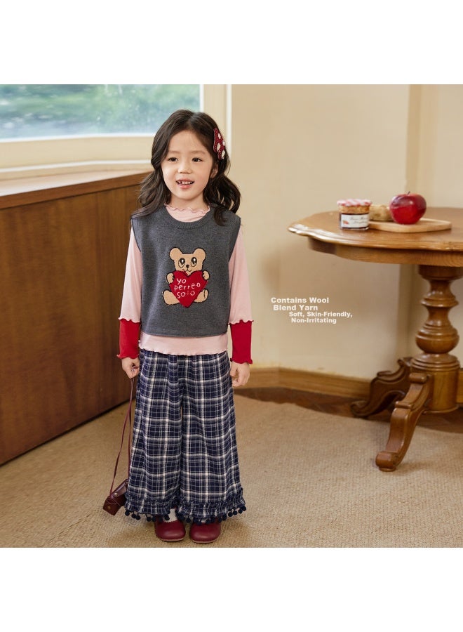 Luson Little O Baby Kids Knit Vest Girls Autumn  New Fun Pattern Sweater Vest For Girls - Image 2