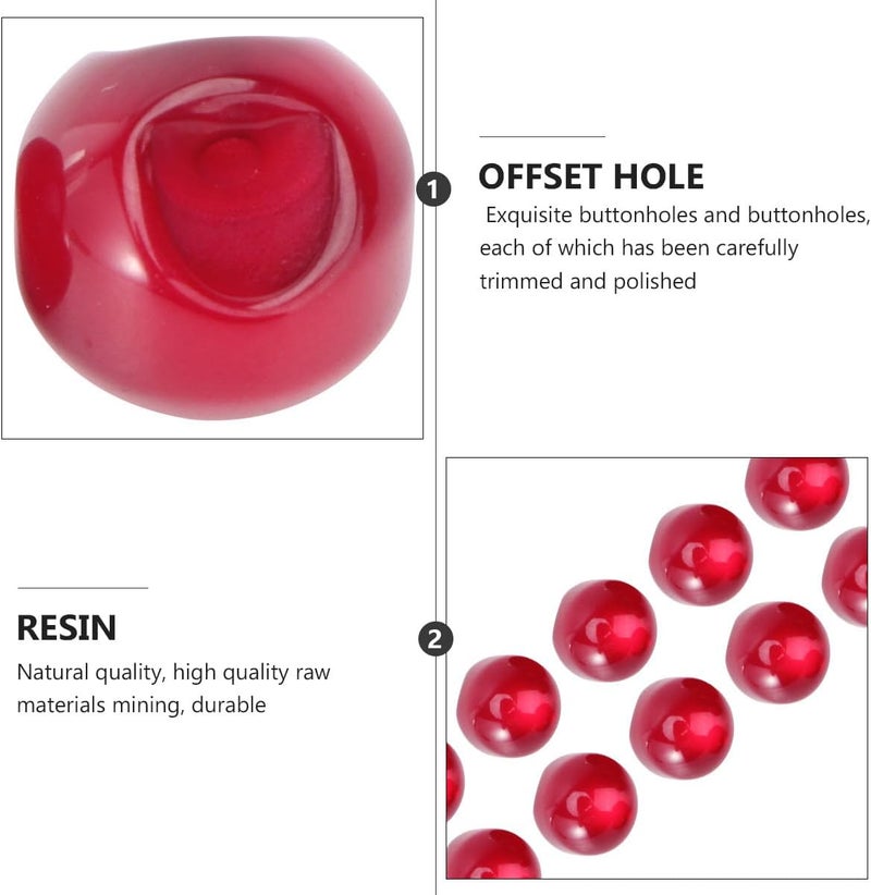 Artibetter Cheongsam Buttons Pearl Bead Buckle 10mm Burgundy 10pcs Decorative Imitation Jade Clothing Fasteners for Sewing Craft Projects - Image 5