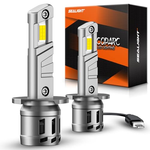 SEALIGHT H1 Bulbs, 30000LM 6500K H1 Fog Bulbs with Cooling Fan, 1:1 Mini Size for Powersports ATV/UTV, 60000+ Hours Lifspan, Plug-N-Play, Pack of 2 - Image 1
