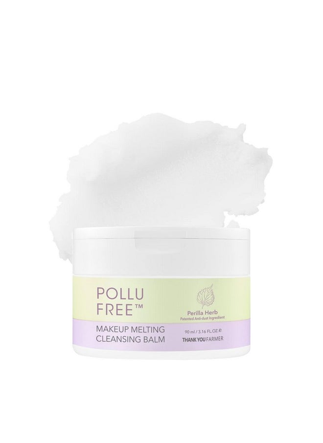 THANKYOU FARMER THANKYOU FARMER Pollufree Makeup Melting Cleansing Balm 3.16 Fl Oz (90ml) - Waterproof Makeup Remover, Patented Korean Herb Extract, Korean Cleansing Balm Makeup Remover, Oil Based Cleanser  - Image 1