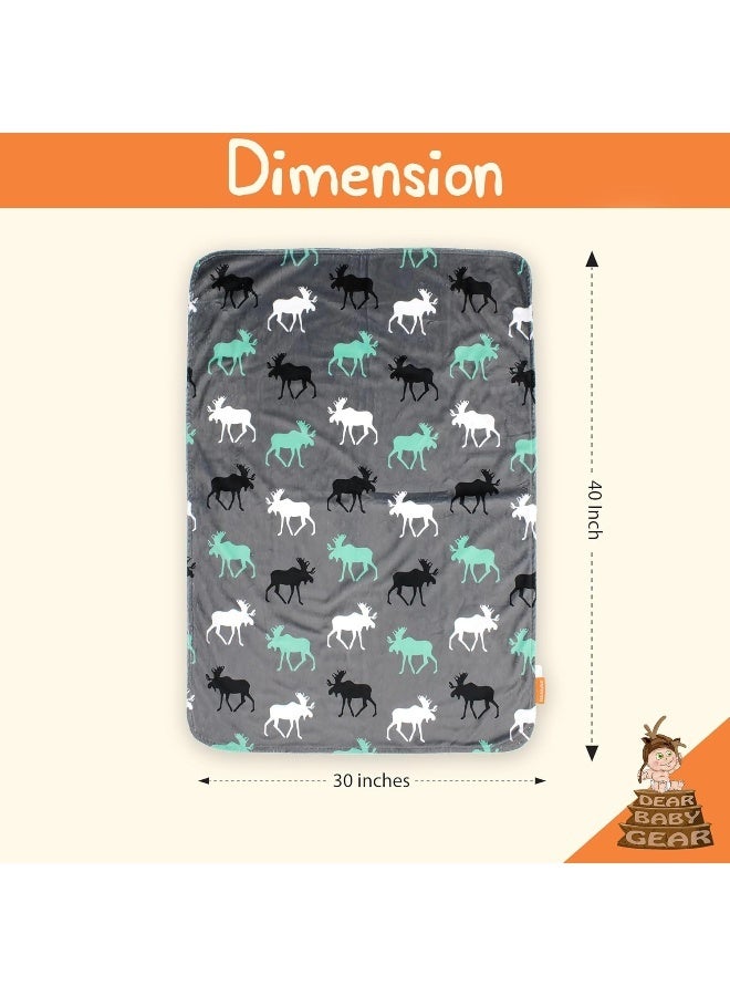 Dear Baby Gear Deluxe Reversible Baby Blanket - Custom Minky Print - Soft Plush Infant Receiving Blanket - Crib Bedding Blanket - Car Seat Baby Blanket - Image 4