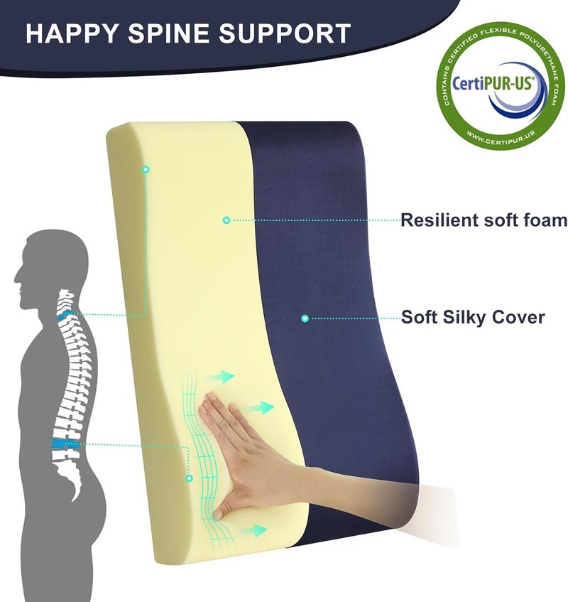 HAVARGO 2-in-1 Neck Pillow Lumbar Support Pillow for Recliner Couch - High-Density Foam Cushion Ergonomic Back Support for High-Back Rocking Chairs, Gaming Chair, Sofa to Relax The Back,Medium - Image 4