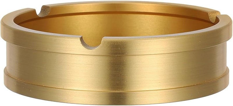 حامل رماد المدخنين المضغوط المستدير من النحاس العتيق، قطعة مركزية زخرفية للديكور الداخلي والخارجي ومكتبية - Image 2