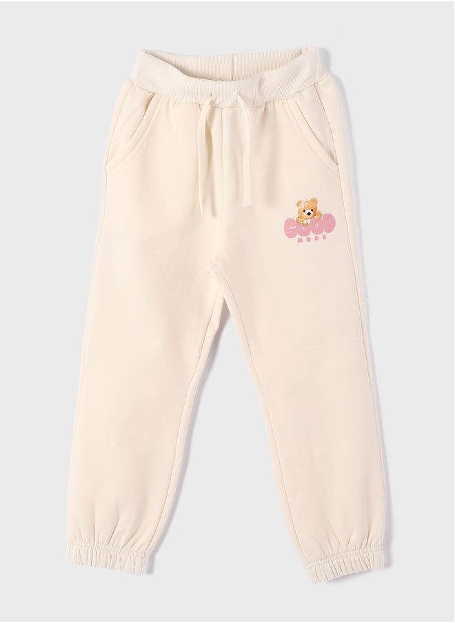 LC WAIKIKI Elastic Waist Printed Girl's Sweatpants  - Image 1