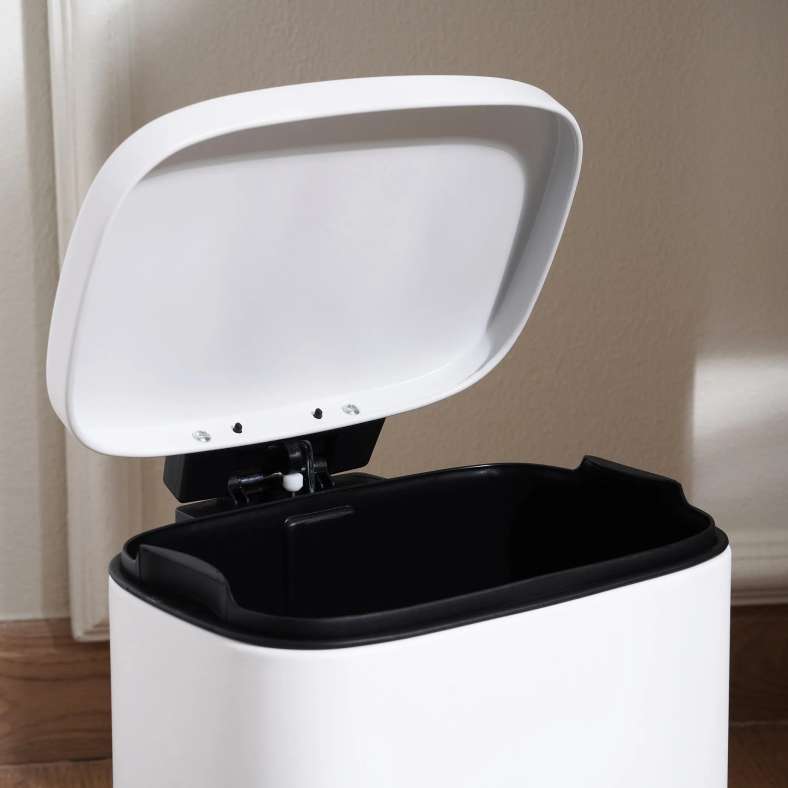 Pan Home سلة مهملات معدنية مقاومة لبصمات الأصابع بريمو 21.3X20.5X29.5 سم 5 لتر - أبيض - Image 4