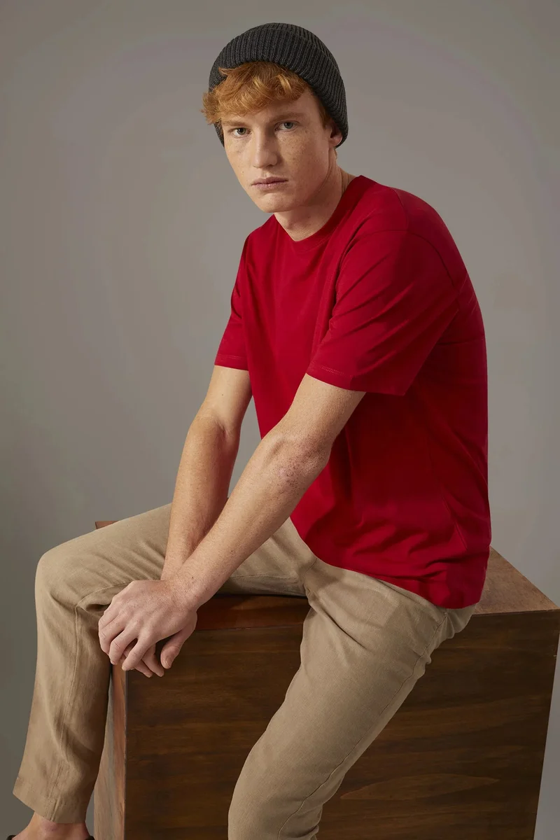 Doppelganger Round neck t-shirt 100% cotton - Red