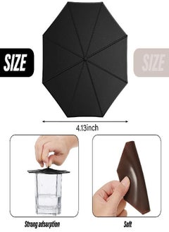 Patelai 6 Pieces Silicone Cup Lids Umbrella Mug Cup Lid Covers Anti-Dust Silicone Glass Cup Covers Coffee Cup Suction Seal Lid Caps to Keep Drink Warm or Cold (Black, Brown, White)  - Image 1