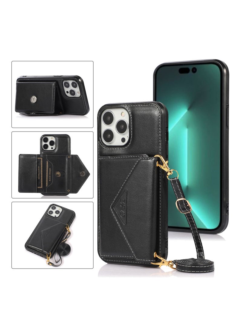 Suteni Back Cover Leather Hidden Card Slots Phone Case for iPhone - Image 3