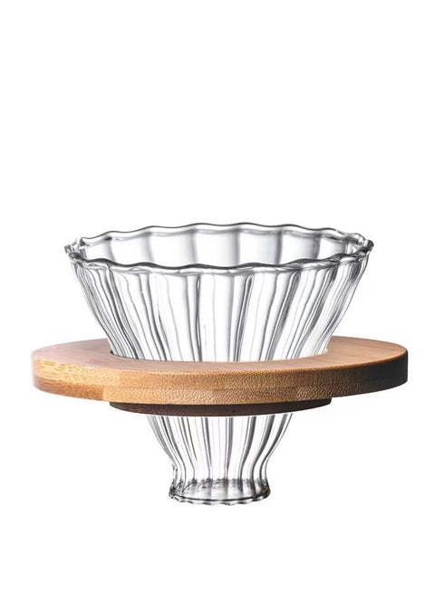 زجاجي القهوة الصب على القهوة المنقذرة، كامل المستخلص، قابلة لإعادة الاستخدام، قاعدة خشبية، بطيئة، واضحة، المنزل، مكتب، مقهى، طعم قوي