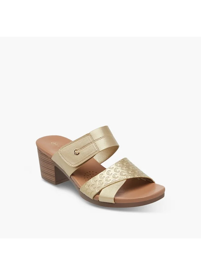 Le Confort Women's Textured Slip-On Sandals with Block Heels