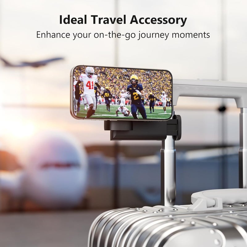 MiiKARE Travel Essentials Magnetic Airplane Phone Holder, Universal Handsfree Phone Mount for Flying with 360 Degree Rotation, Travel Must Haves Phone Stand for Desk, Tray Table, Black - Image 4