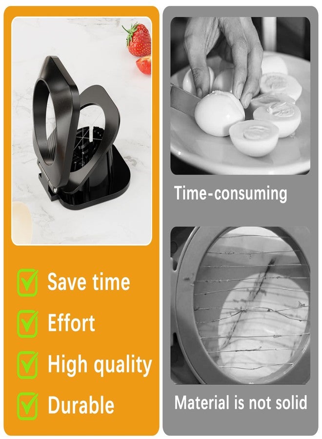 evoloop Egg Slicer for Hard Boiled Eggs Egg Cutter Strawberry Slicer Heavy Duty Aluminium Tomato Slicer Stainless Steel Wire Egg Slicer Dicer with 3 Slicing Styles, Easy to Clean - Image 4