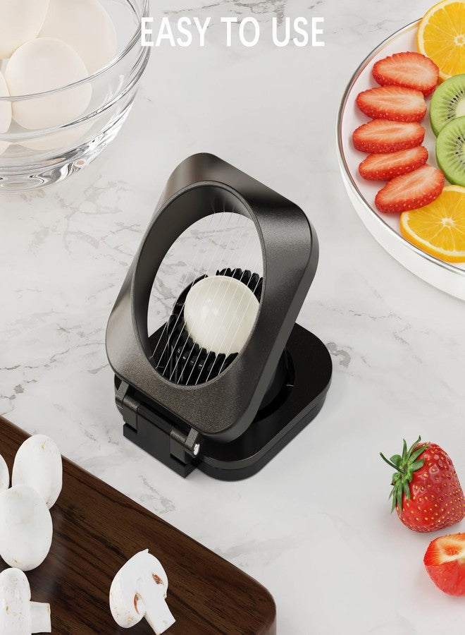 evoloop Egg Slicer for Hard Boiled Eggs Egg Cutter Strawberry Slicer Heavy Duty Aluminium Tomato Slicer Stainless Steel Wire Egg Slicer Dicer with 3 Slicing Styles, Easy to Clean - Image 3
