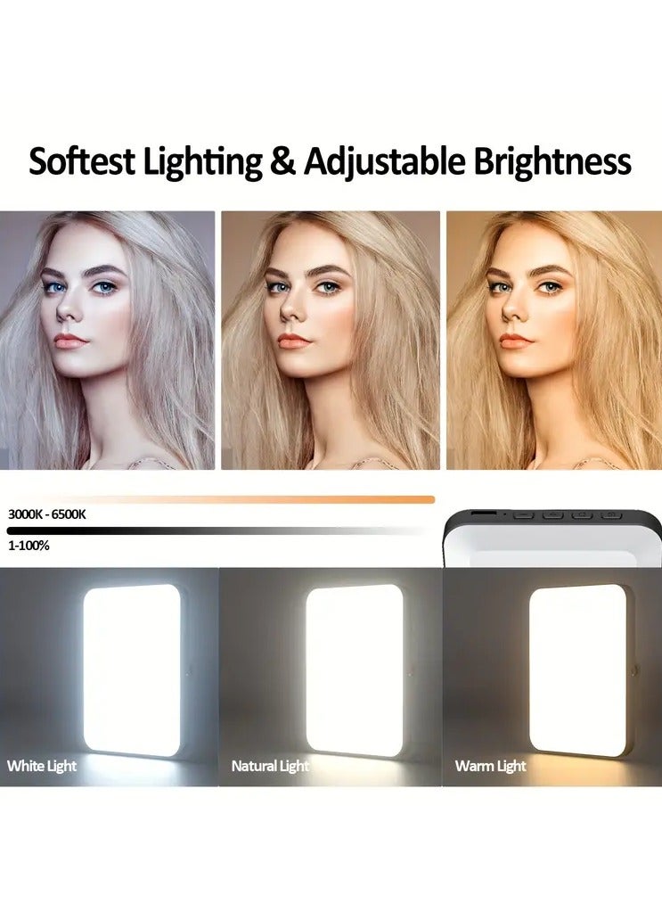 Rechargeable selfie light and phone light clip - phone LED light with adjustable brightness, perfect for selfies, makeup, live streaming, and video conferencing. Black  - Image 5