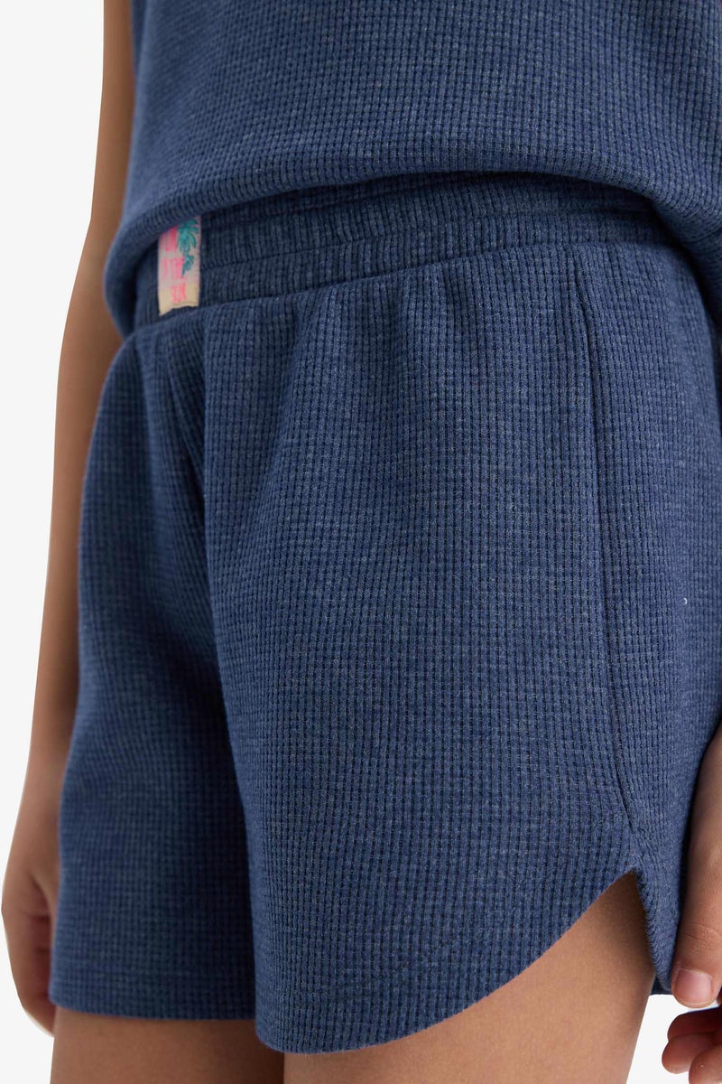 DeFacto Girl's 2 Piece Set Waffle Sleeveless Top Elastic Waist Shorts Bottom - Image 4
