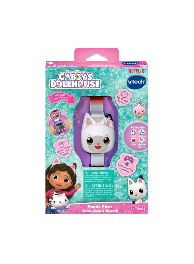 Vtech - Gabby's Dollhouse Pandy Paws' Paw-Tastic Watch - Multicolour | Cute wristwatch featuring Pandy Paws includes ten themed digital clock faces, a stopwatch, timer, alarm clock |  Suitable ages for 3 + up - Image 5