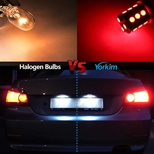 Yorkim 3157 LED Light Bulbs Red Super Bright, 3056 3156 3156A 3057 4057 3157 4157 T25 LED Bulbs for Brake Lights, Backup Reverse Lights, Reverse Tail Lights - Pack of 4 - Image 5