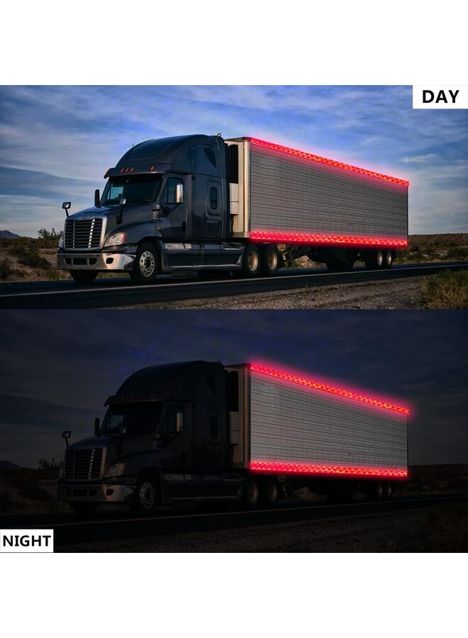 Reflective Tape Shiny Fade-Resistant Reflective Outdoor Waterproof Strong Adhesive Safety Warning Reflector Visible Tape for Trailers, Trucks and Bikes (2''×32' 9.7" Red) - Image 3