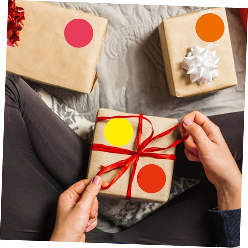 ملصقات دائرية منقطة 20 ورقة ملصقات لاصقة لمشاريع DIY أنشطة مدرسية ترميز بالألوان - Image 5