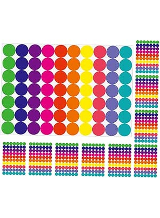 ملصقات دائرية منقطة 20 ورقة ملصقات لاصقة لمشاريع DIY أنشطة مدرسية ترميز بالألوان - Image 1