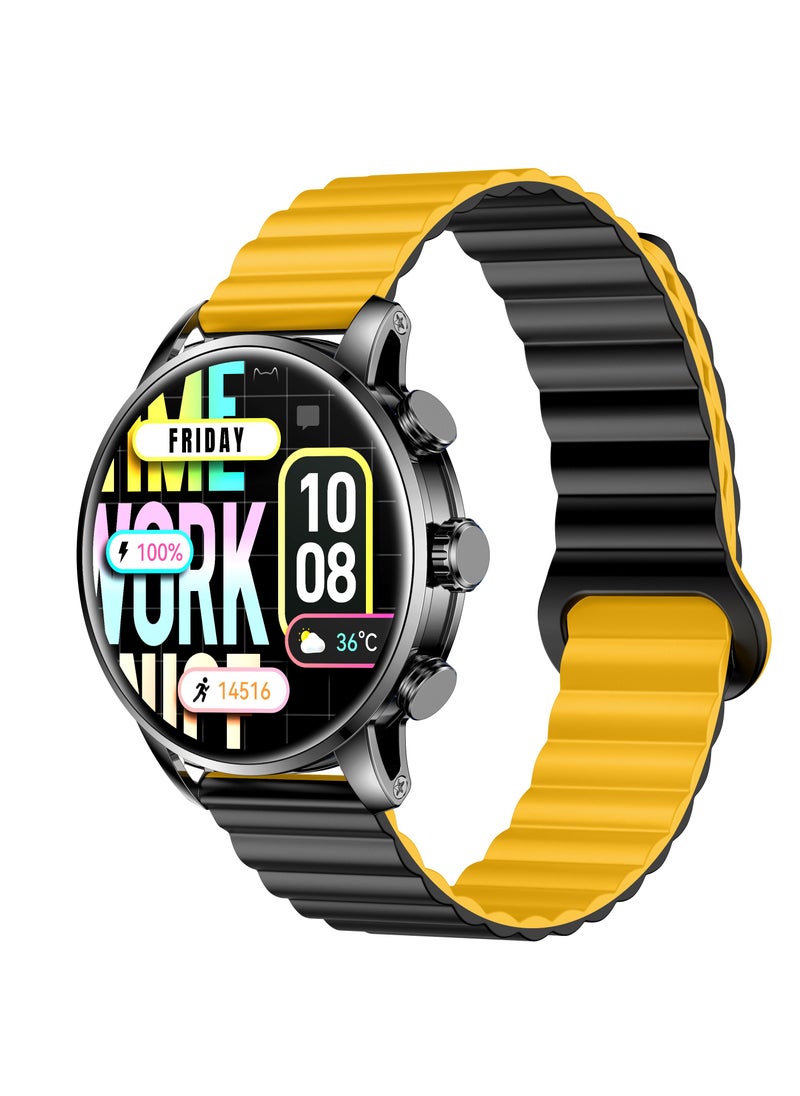 KIESLECT - Smart Calling Watch Kr2 ,1.43" FHD AMOLED Screen with AOD,24/7 Blood Oxygen SpO2 Heart Rate Monitor,100 Sports Modes,IP68 Waterproof,Compatible with Android iOS, Black - Image 1