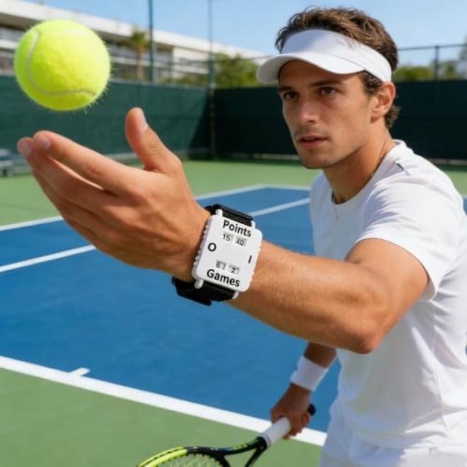 Silicone Tennis Score Keeper Wristband with Adjustable Strap for Match Tracking Volleyball Badminton Squash Adults Men Women Portable Sports Counter - Image 3