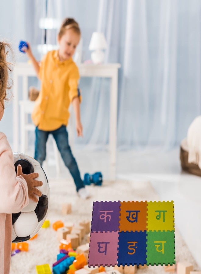 VGRASSP 48 Pieces Floor Puzzle | Multicolour Hindi Alphabet Mat for Kids | Play and Learn Foam Mat - Image 5