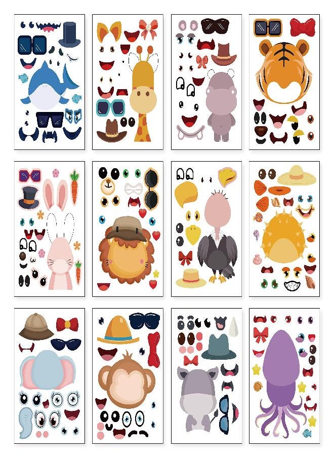 DaiUni 24 Sheets 8.27''×5.9'' Make Your Own Animals Stickers for Kids Toddlers, Make a Face Stickers for Kids Party Favors Activities  - Image 1