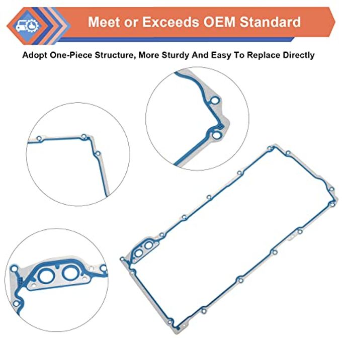ZONFANT Engine Oil Pan Gasket Set, Compatible with Chevy GMC Cadillac Vehicle 4.8L 5.3L 6.0L 6.2L Silverado Suburban Tahoe Trailblazer Sierra Yukon Escalade, Replace #OS30693R 12612350 - Image 3