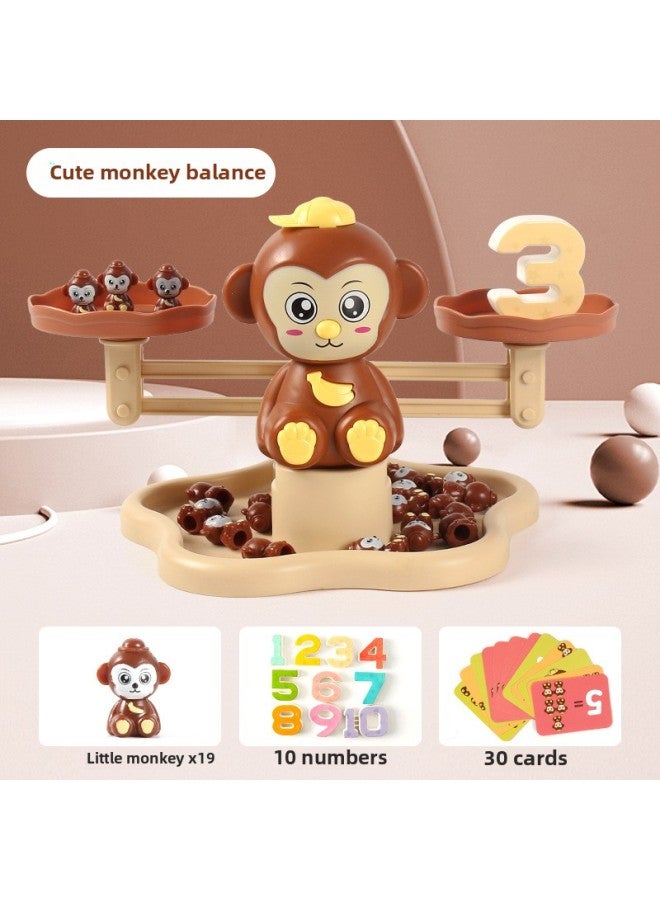 Children's Early Education Voice Libra Dinosaur Monkey Music Math Educational Toys Kindergarten Teaching Aids Games Cross Border-Color:Meng Fun Monkey Balance English Version - Image 1