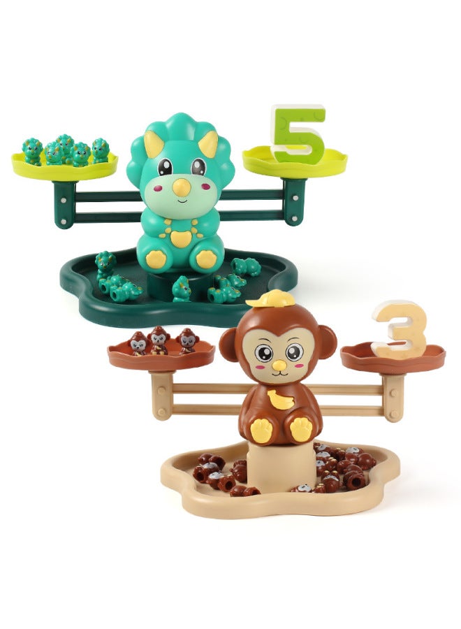 Children's Early Education Voice Libra Dinosaur Monkey Music Math Educational Toys Kindergarten Teaching Aids Games Cross Border-Color:Meng Fun Monkey Balance English Version - Image 3